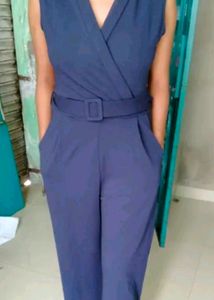 Zenday Casual Solid Blue Jumpsuit