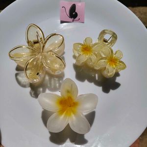 Flower Hair Claw Clips (Set of 3)