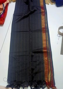 Black Silk Dupatta With Tassels