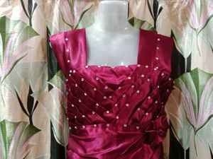 Elegant Maroon Party Dress