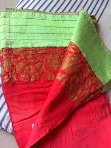 Red Saree Green Border