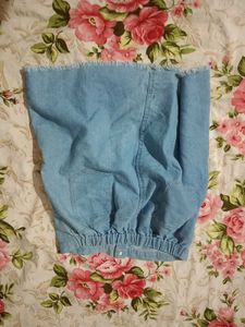 Frayed Hem Denim Mini Skirt