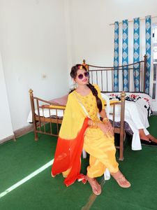 Yellow Embroidered Salwar Suit