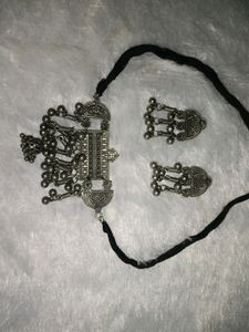 Oxidised Black Polish Choker Set