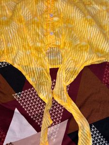 Yellow Tie-Front Top