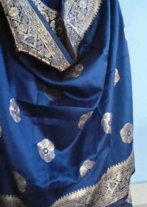 Navy Blue Banarasi Suit