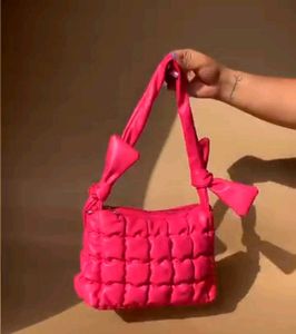 Hot Pink Quilted Korean Knot Bag