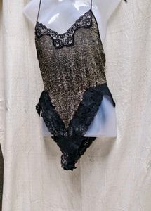 46156. Lace Trim Teddy Bodysuit