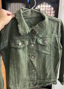 Olive Green Denim Jacket