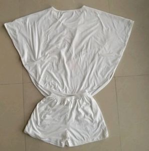 White Night Suit Set Size:M