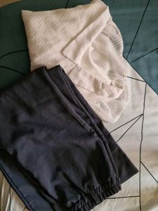 White Textured Top And Bottoms