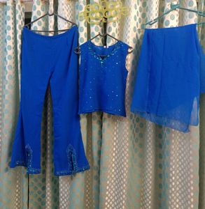 Georgette 30 Chest Top Palazzo And Dupatta