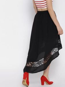 Black High-Low Lace Skirt