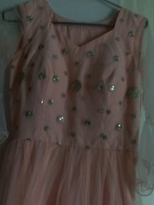Peach Colour Long Gown