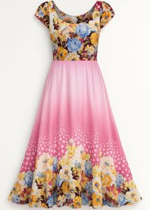 Pink Floral Dress🩷🤍