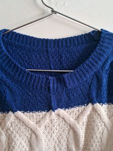 Blue and white sweater