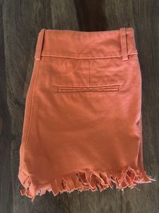 Strechable Trending Orange Frill Shorts