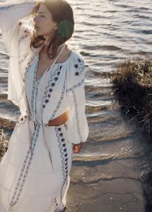 Zara Embroidered Cotton Long Skirt