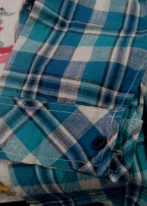 Blue &amp; White Plaid Button-Down Shirt
