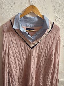 Tommy Pink Cable Knit Sweater
