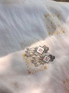Ethnic Silver Dangle Earrings