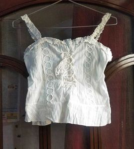 URBANIC White Lace Trim Cami Top