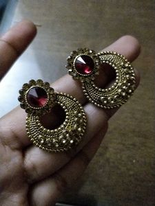 pink&amp; Gold Statement Earrings