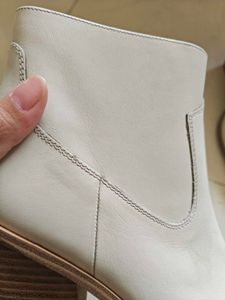White Leather Ankle Boots
