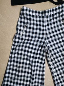 Tiny Baby Girls Black Top &amp; Gingham Pants Set
