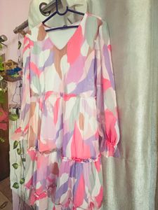 Colorful Print Mini Dress