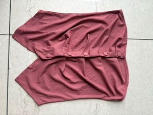 Front Button Solid Rib Tube Top In Pink