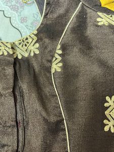 Embroidered Brown Blouse