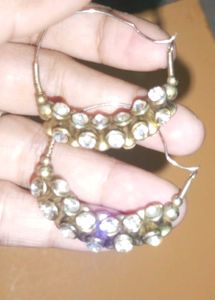 Blue Gemstone Hoop Earrings