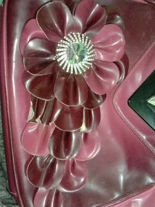Maroon Floral Handbag