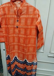 New Cotton Orange Kurta Xl