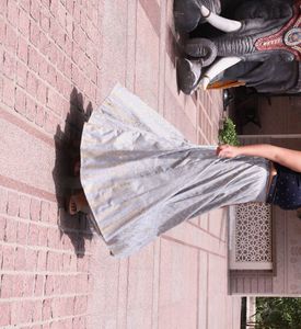Silk long skirt