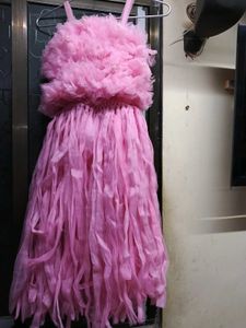 Pink Tulle Party Dress Ruffle gown