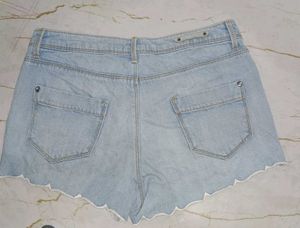 Nuon Denim Shorts with Cutouts