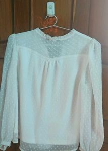 Elegant White Sheer Blouse