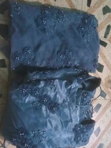 Elegant grey Embroidered Dress Material