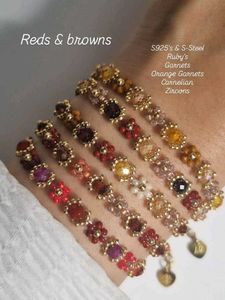 Red & Brown Gemstone Bracelets