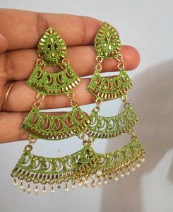 Green Dangle Earrings