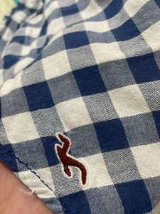 HOLLISTER Blue Plaid Gingham Top