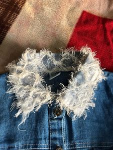 Denim Jacket with Faux Fur