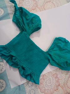 Sea Green Tropical Top