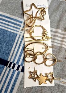 Golden Hair Clip Set