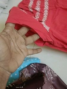 Coral Short Sleeve  Embroidered Dress