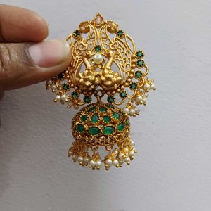 Bridal  Mehendi Jhumka Pearl_Green