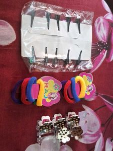 combo  Of  Kids  Girl  hair pins,rubber  band  and