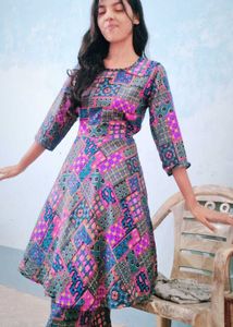 multicolor  frock suit with matching pant